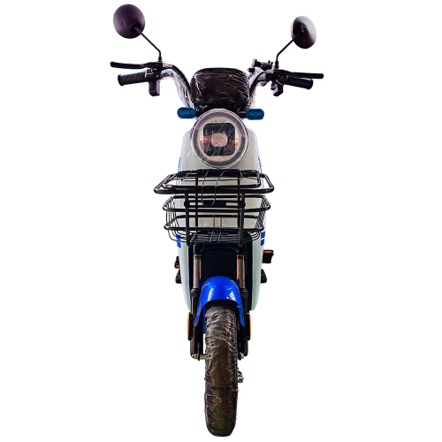 Велосипед с электромотором SPARK R9 14" 60V/800W/20Ah LiFePO4 белый с синим