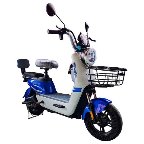 Велосипед с электромотором SPARK R9 14" 60V/800W/20Ah LiFePO4 белый с синим