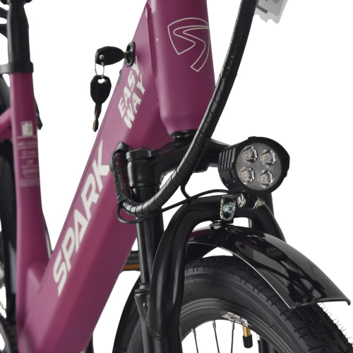 Велосипед с электромотором SPARK E-CITY EASY WAY 18" 48V/500W/12,5Ah фиолетовый матовый