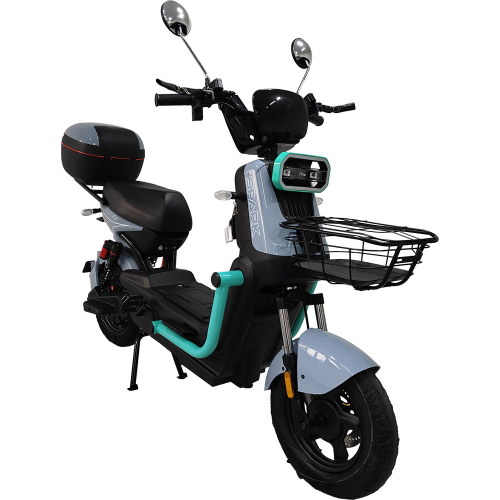 Велосипед с электромотором SPARK BOOST EVO 14" 72V/1200W/20Ah серый с бирюзовым