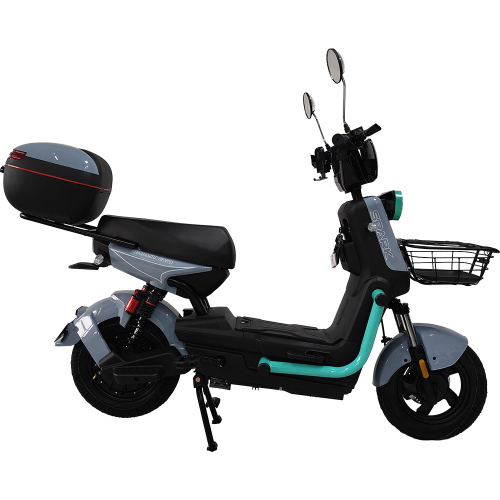 Велосипед с электромотором SPARK BOOST EVO 14" 72V/1200W/20Ah серый с бирюзовым