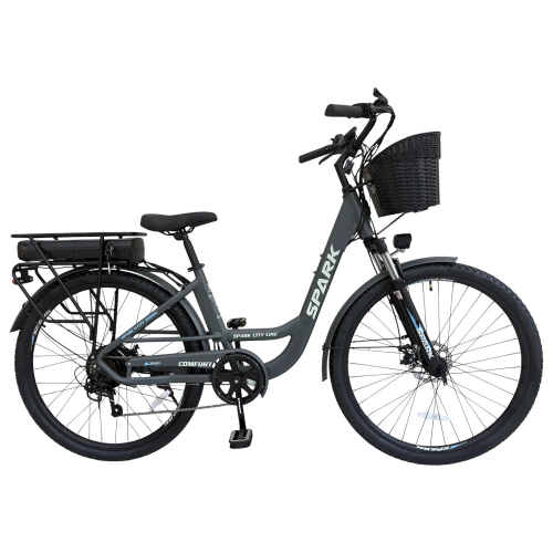 Велосипед с электромотором SPARK E-CITY COMFORT 18" 48V/500W/12,8Ah темно-серый