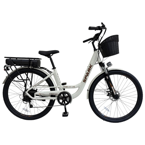 Велосипед с электромотором SPARK E-CITY COMFORT 18" 48V/500W/12,8Ah светло-серый