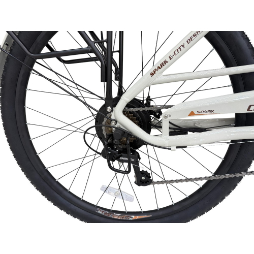 Велосипед с электромотором SPARK E-CITY COMFORT 18" 48V/500W/12,8Ah светло-серый
