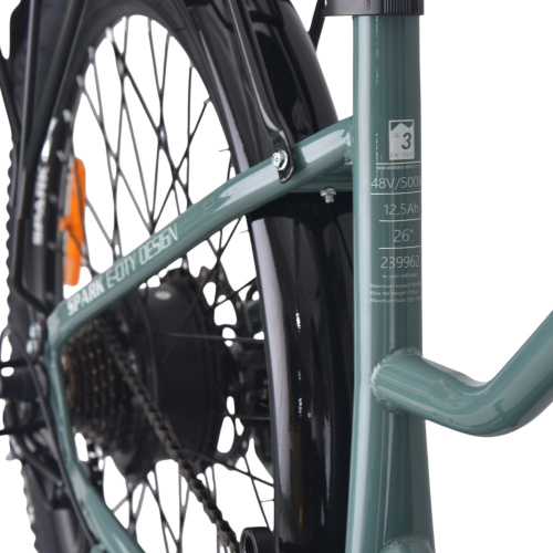 Велосипед с электромотором SPARK E-CITY EASY GO 17" 48V/500W/12,5Ah серо-оливковый