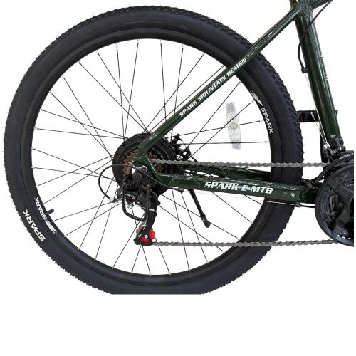Велосипед с электромотором SPARK E-MTB GHOST 17" 48V/500W/12,8Ah тёмно-зелёный