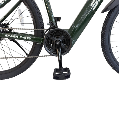 Велосипед с электромотором SPARK E-MTB GHOST 17" 48V/500W/12,8Ah тёмно-зелёный