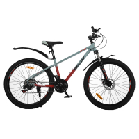 Велосипед SPARK BLINK (колеса - 26", сталева рама - 15") сірий з червоним