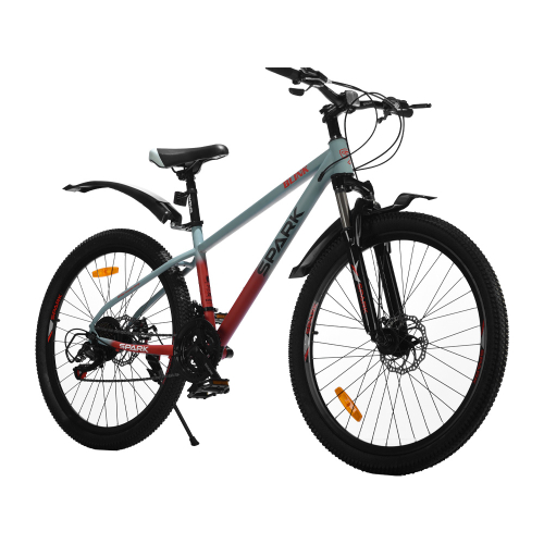 Велосипед SPARK BLINK (колеса - 26", сталева рама - 15") сірий з червоним Велосипед SPARK BLINK (колеса - 26", сталева рама - 15") сірий з червоним