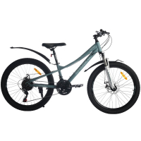 Велосипед SPARK NERO (колеса - 24", сталева рама - 11") темно-бірюзовий