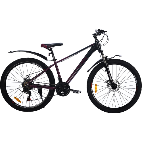 Велосипед SPARK LINE (колеса – 27,5", алюмінієва рама – 15") чорний з темно-вишневим