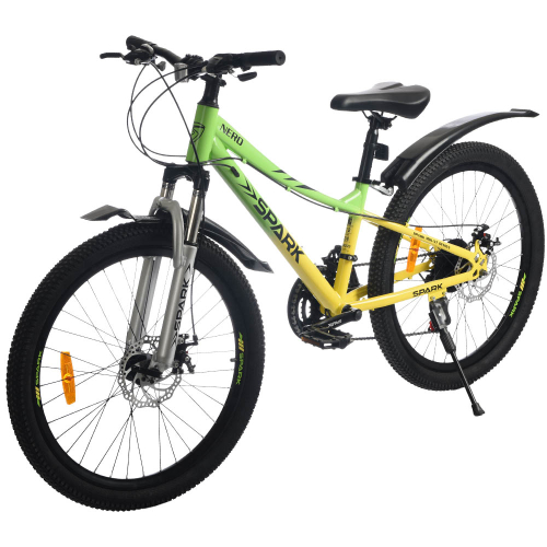 Велосипед SPARK NERO (колеса – 24", сталева рама рама – 12") салатовий з жовтим Велосипед SPARK NERO (колеса – 24", сталева рама рама – 12") салатовий з жовтим