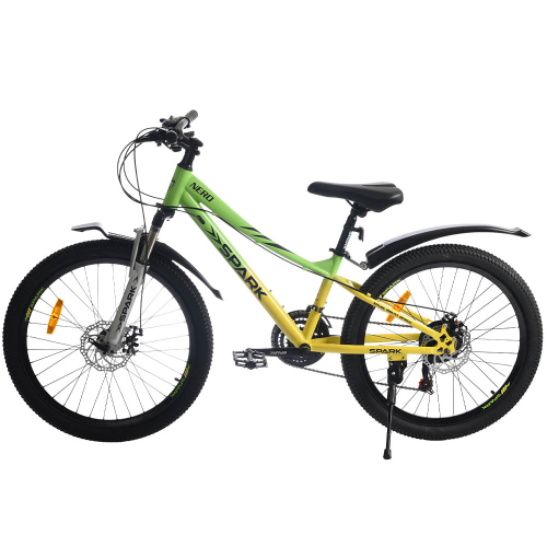 Велосипед SPARK NERO (колеса – 24", сталева рама рама – 12") салатовий з жовтим Велосипед SPARK NERO (колеса – 24", сталева рама рама – 12") салатовий з жовтим