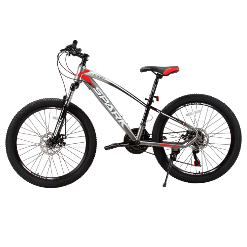 Велосипед SPARK SHARP JR. (колеса - 24", сталева рама - 12") сірий із чорним Велосипед SPARK SHARP JR. (колеса - 24", сталева рама - 12") сірий із чорним