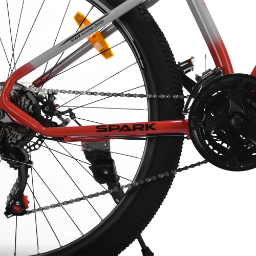 Велосипед SPARK BLITZ (колеса - 27,5", сталева рама - 17") сірий з червоним Велосипед SPARK BLITZ (колеса - 27,5", сталева рама - 17") сірий з червоним