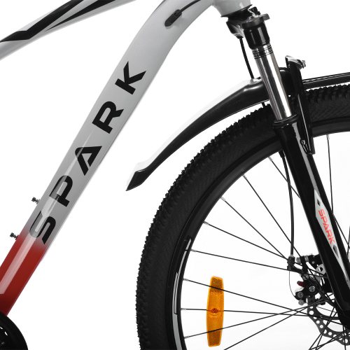 Велосипед SPARK BLITZ (колеса - 27,5", сталева рама - 17") сірий з червоним Велосипед SPARK BLITZ (колеса - 27,5", сталева рама - 17") сірий з червоним