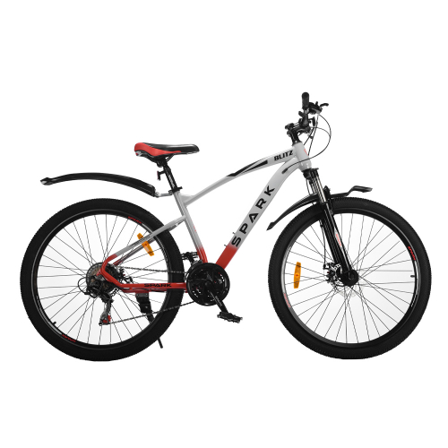 Велосипед SPARK BLITZ (колеса - 27,5", сталева рама - 17") сірий з червоним