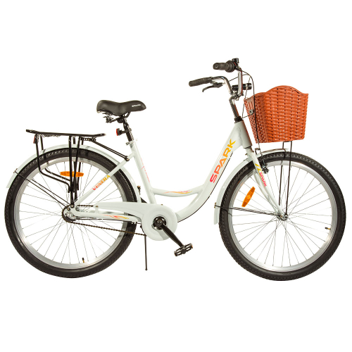 Велосипед SPARK PLANET-3 VENERA (алюмінієва рама - 17", колеса 26") (з кошиком, білий) 