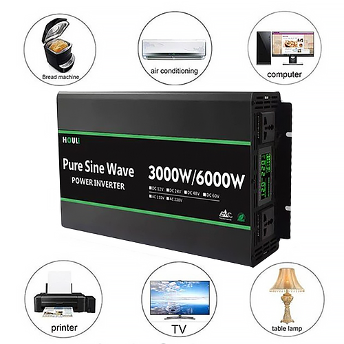 Інвертор HOULI 3000W / 6000W чиста синусоїда перетворювач напруги